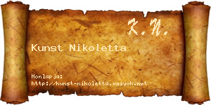 Kunst Nikoletta névjegykártya